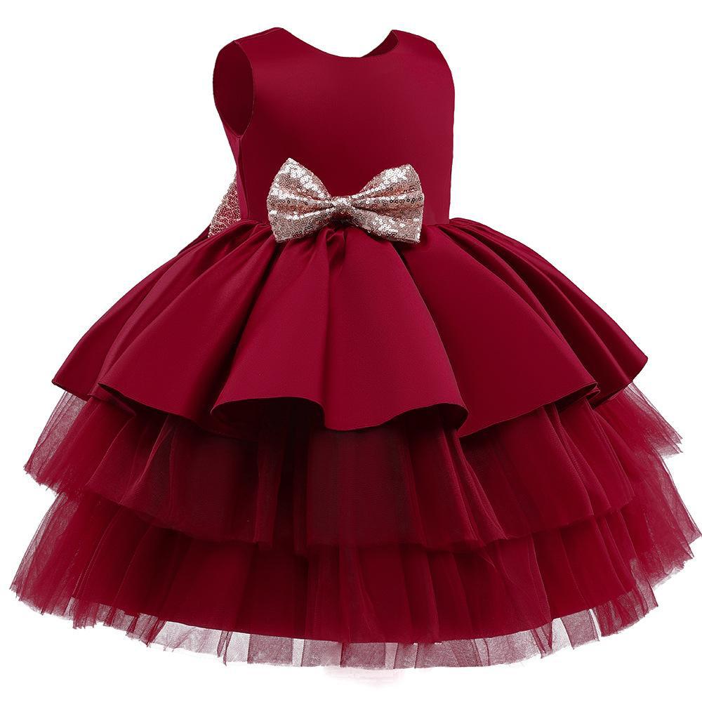 2023 Amazon Sources Children's Dress Princess Dress Girls Baby Fluffy Cake Dress Big Children's Birthday Dress