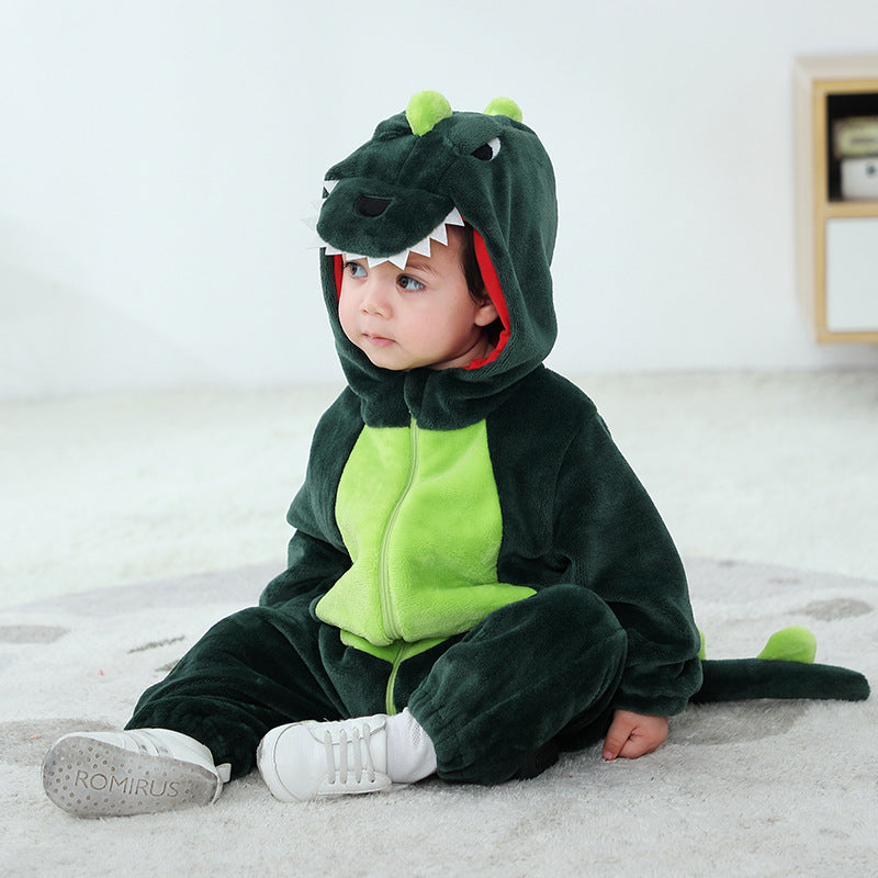 Qile Rabbit Spring and Autumn Styling Clothing Infant Cute Multicolor Dinosaur Three-dimensional Tail onesie H3340