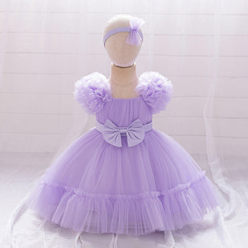 European and American infant dresses, princess dresses, baby year-old scratching pleated mesh, fluffy dress dresses, children's 100-day wash dresses