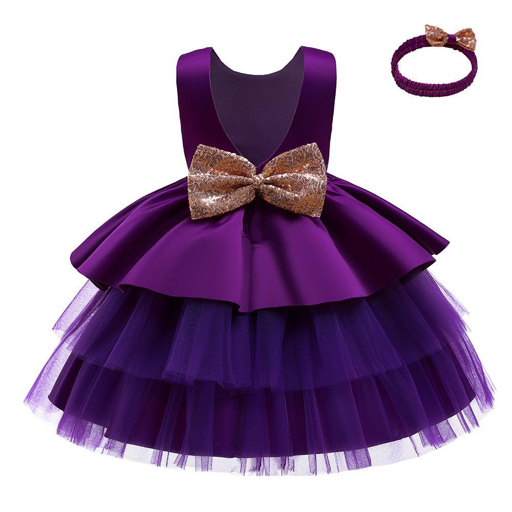 2023 Amazon Sources Children's Dress Princess Dress Girls Baby Fluffy Cake Dress Big Children's Birthday Dress