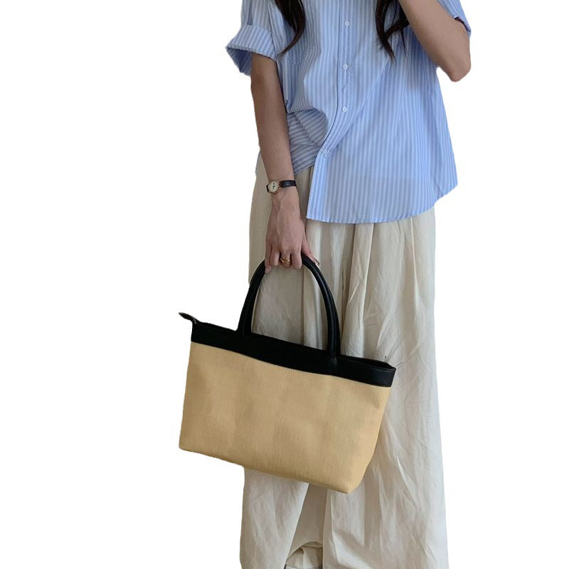 Straw Woven Large-Capacity Commuter & Beach Tote Bag