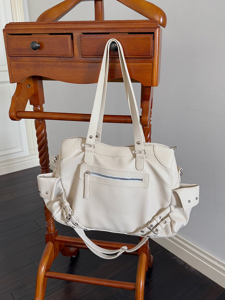 Retro locomotive bag Spice girl bag new Korean ins large capacity casual black versatile shoulder messenger tote bag