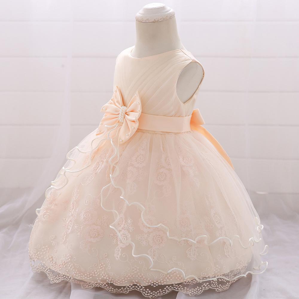 New infant girl princess puffy dress dress mesh flower girl birthday dress baby dress