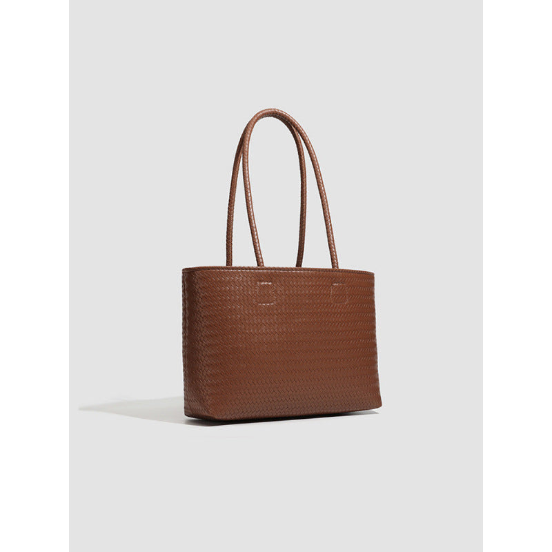 Large capacity retro tote bag bucket woven bag commuter versatile new handbag casual shoulder bag bag