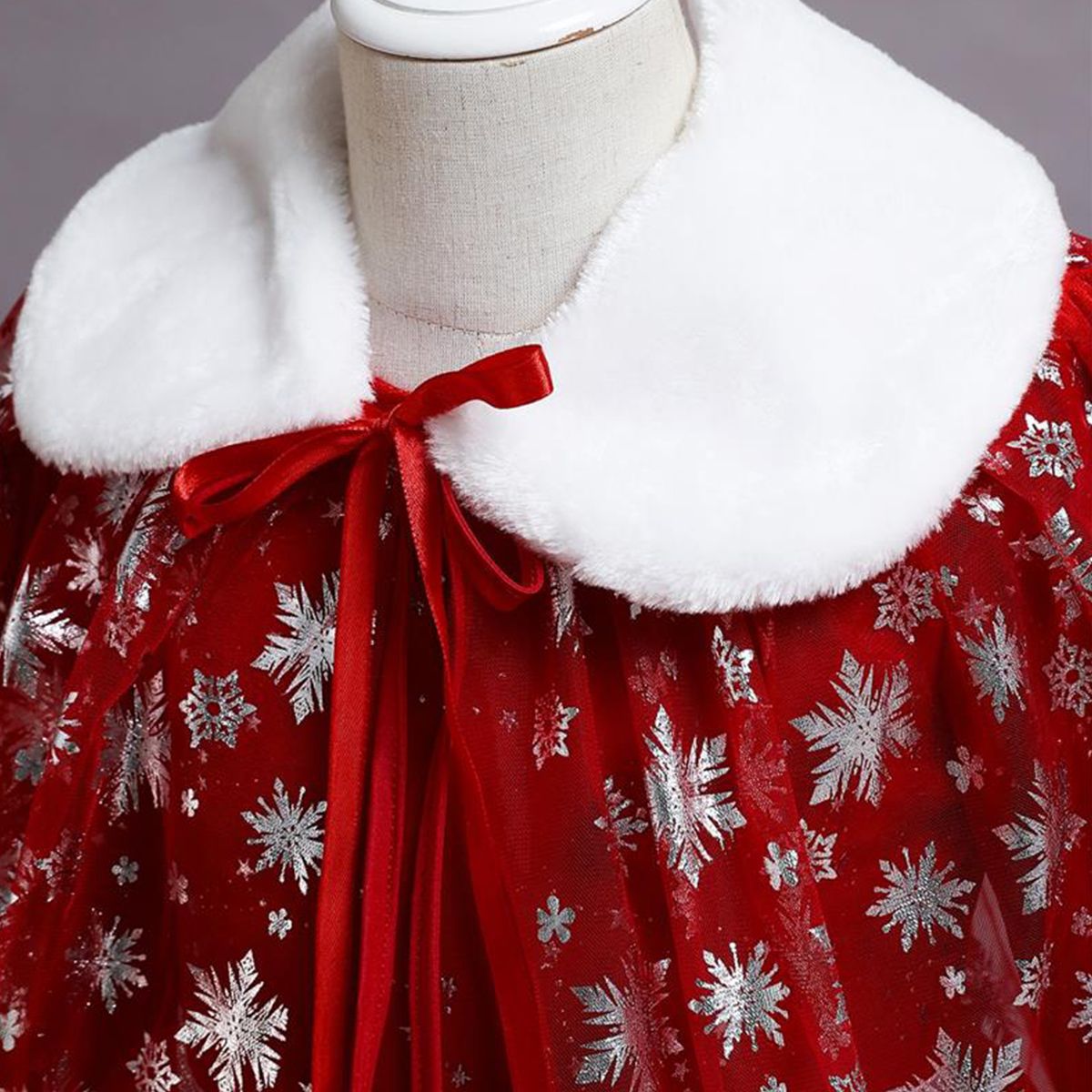 Girls dress + cape star print solid color dress 2-piece set