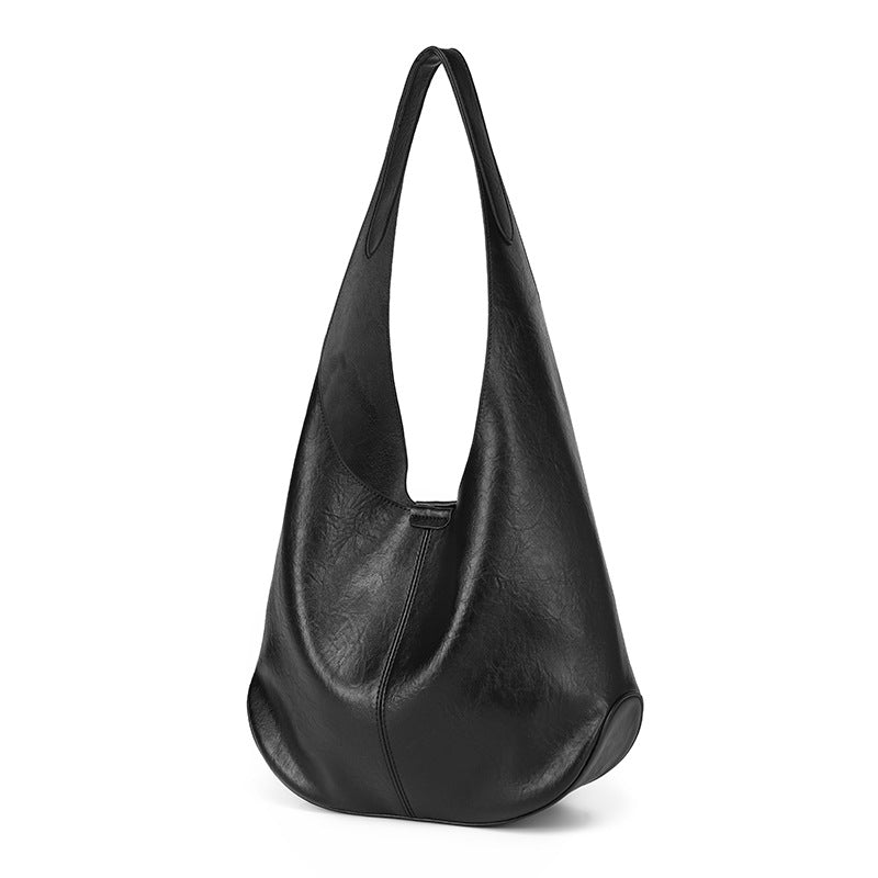 Tote bag, simple retro commuter bag, large-capacity bag, women's 2025 autumn new popular slack shoulder bag