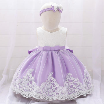 Amazon baby full moon dress children's dress princess lace bow baby dress lace