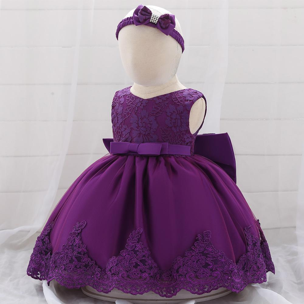 Amazon baby full moon dress children's dress princess lace bow baby dress lace