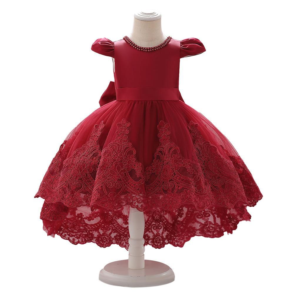 Princess new girls dress trailing puffy gauze skirt children's stage catwalk performance dress birthday banquet gift
