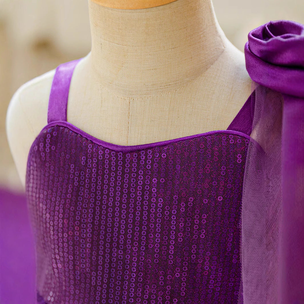 Children's dresses European and American birthday princess skirts catwalk tutu skirts Girls sequined piano performance clothes Evening dresses wholesale