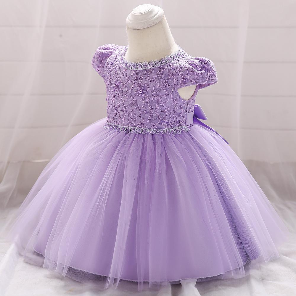 Foreign Trade Infant Dress Girls Lace Mesh Princess Fluffy Dress Baby Birthday European and American Style
