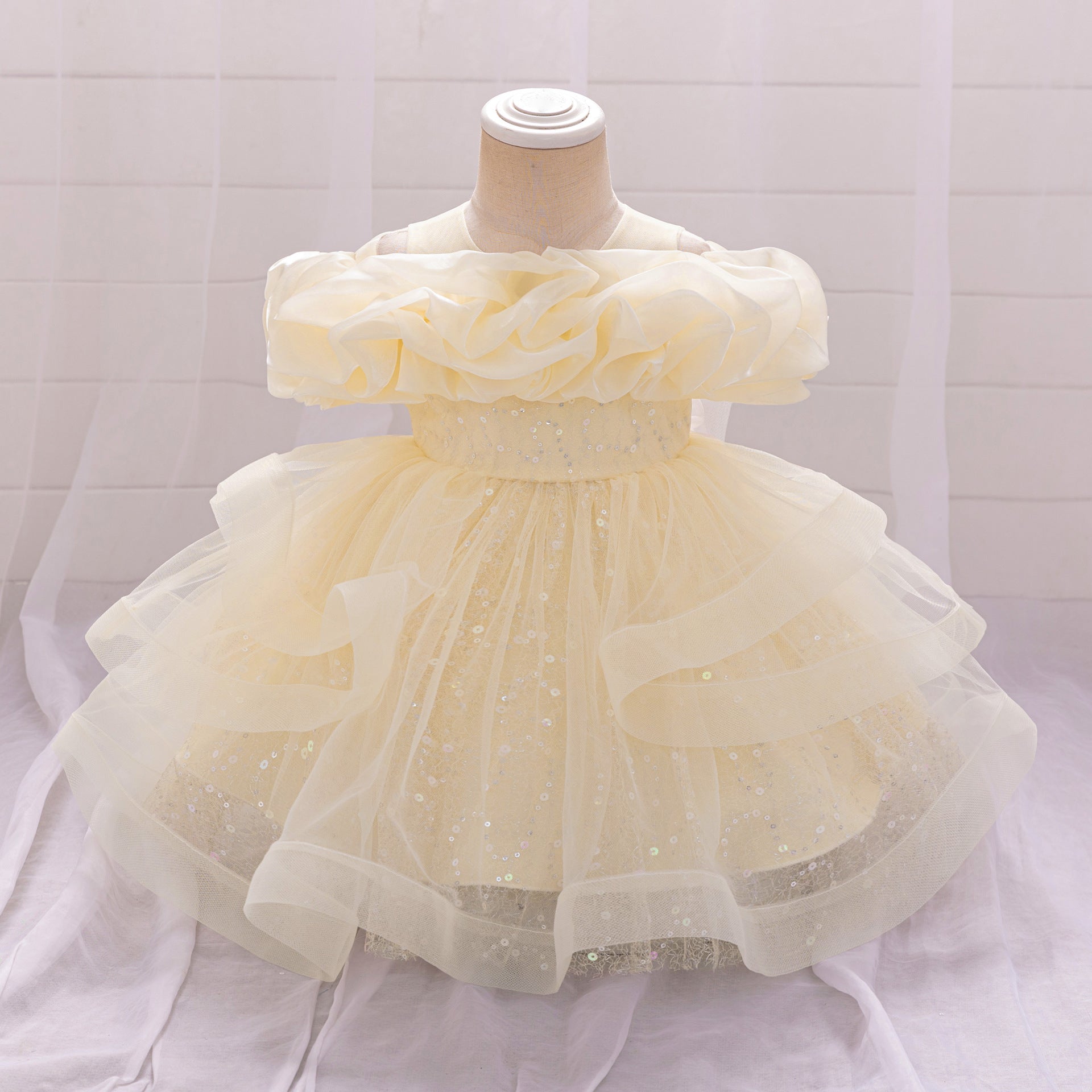 2025 cross-border new children's clothing children's dress princess dress girls high-end dress skirt little girl piano performance clothes