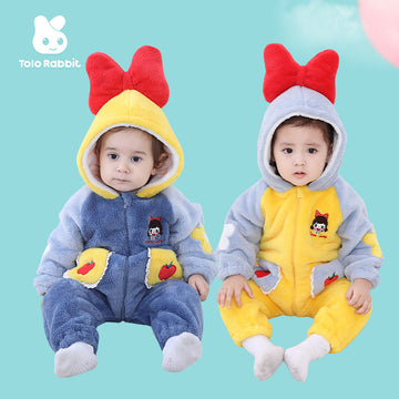 Qile Rabbit Autumn New 0-3 Year Old Infant Baby Cute Little Girl Embroidered One-piece Climbing Clothing Styling Clothing