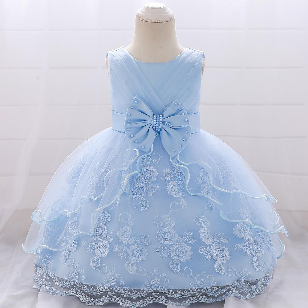 New infant girl princess puffy dress dress mesh flower girl birthday dress baby dress