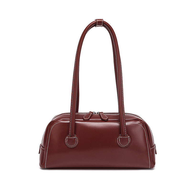 2025 new niche design French bowling tote bag versatile simple large capacity portable shoulder armpit bag