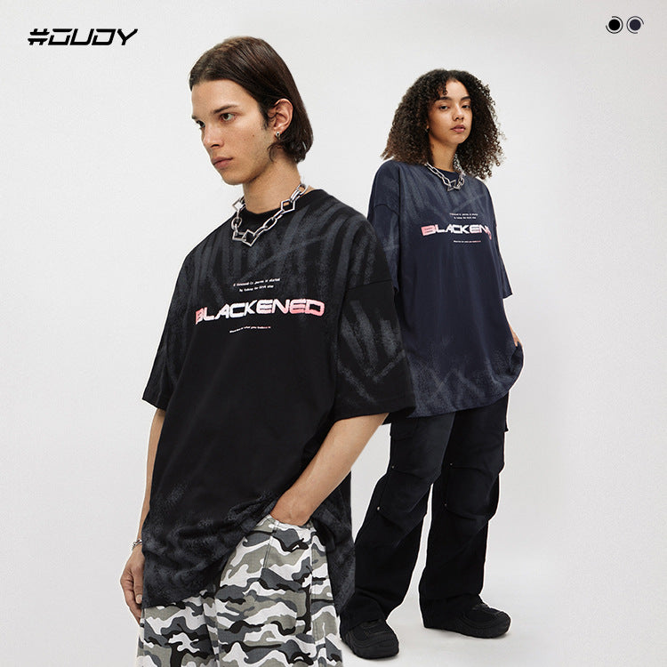 Blackened Graphic Tie-Dye T-Shirt