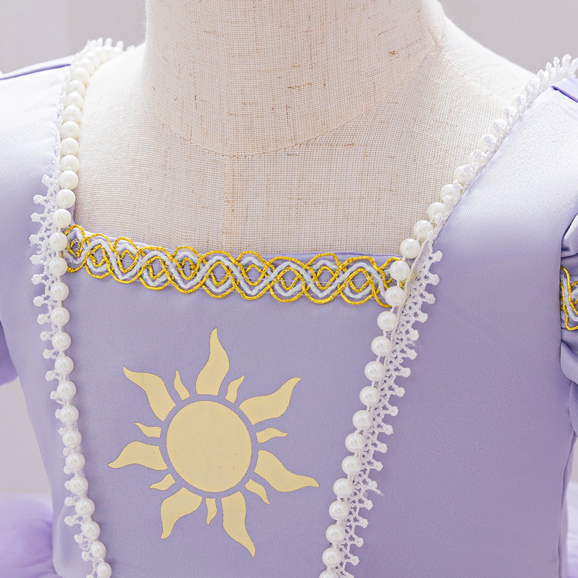 Cross-border TikTok hot-selling baby girl children's performance clothes cosplay sleeping beauty bubble sleeves fluffy princess dress