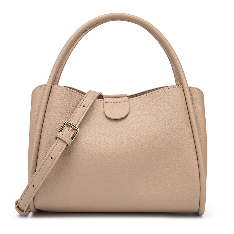 Korean retro style simple and versatile vegetable basket handbag women's 2025 new large-capacity messenger bucket bag