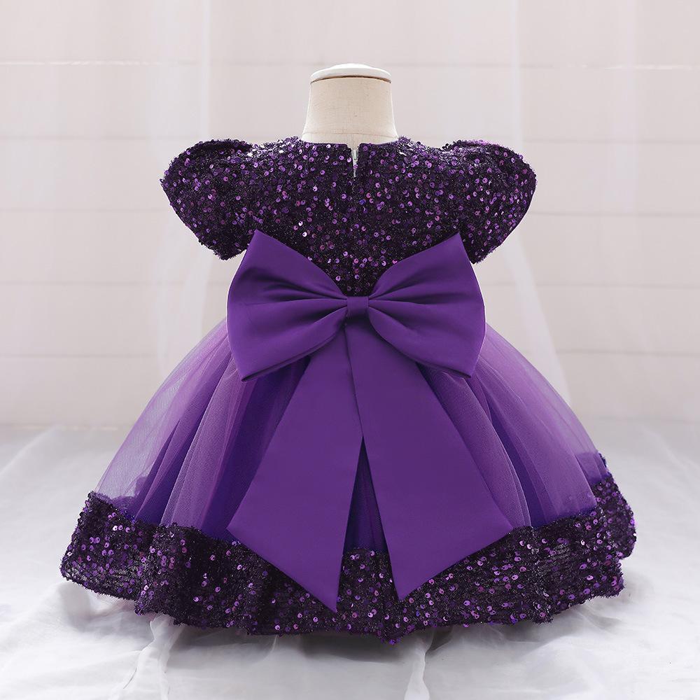 Foreign trade new baby girl dress, sequined tutu dress, female treasure mesh party catwalk dress, birthday banquet dress