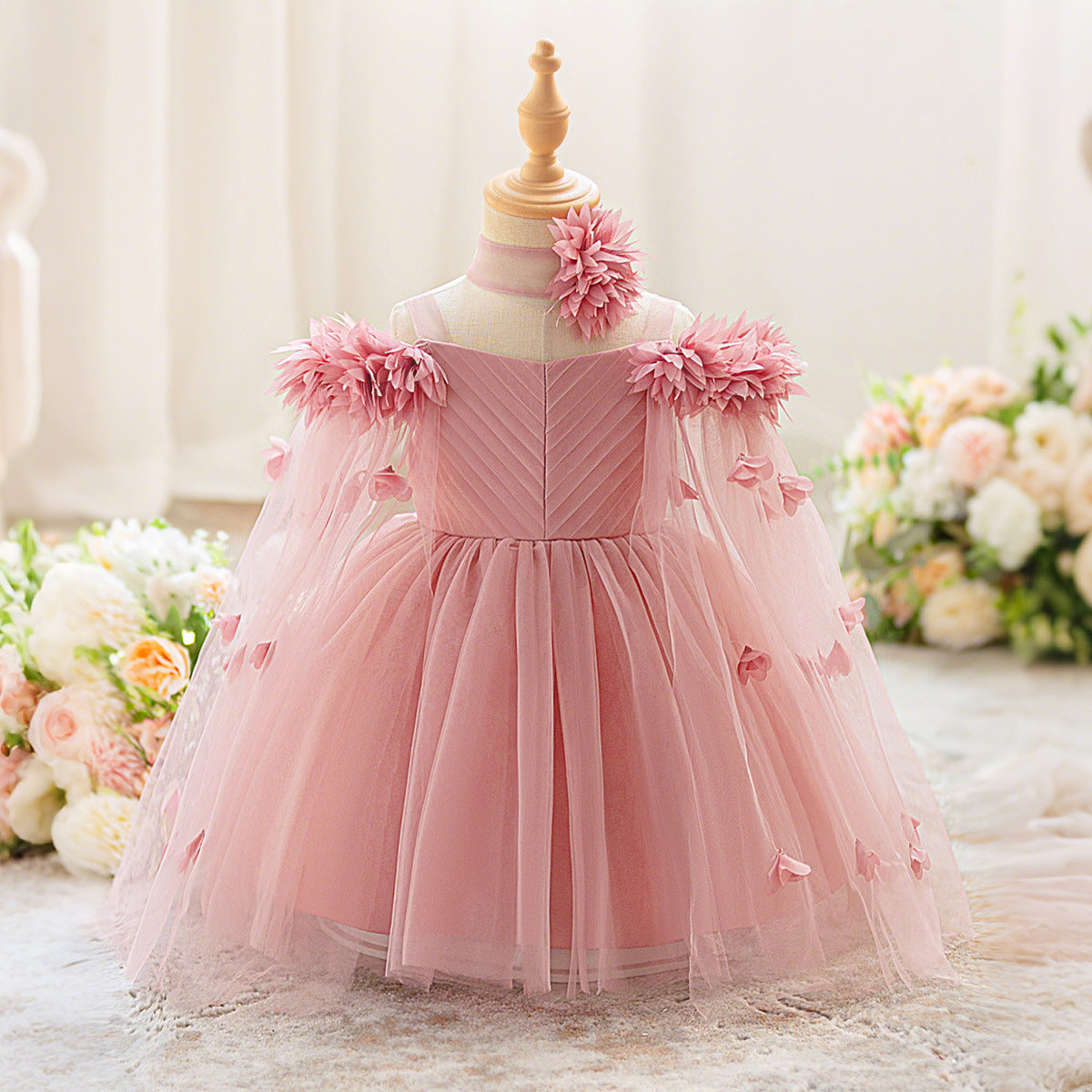 Cross-border children's dress flower girl wedding dress piano performance dress little girl host dress factory direct sales