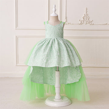 Amazon's new embossed mesh trailing cake skirt baby's first birthday party wash dress girl dovetail skirt