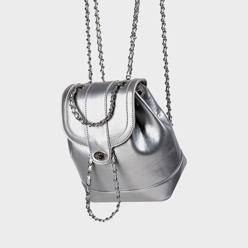 Women's Fashionable Rhombus Chain Backpack