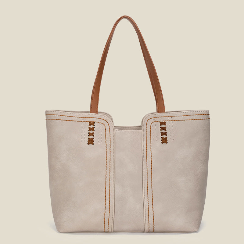 2025 Spring Vintage Faux Leather Tote Bag