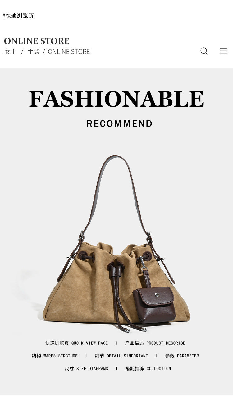 2025 autumn and winter new niche premium shoulder bag Korean version lazy wind lightweight underarm bag large capacity messenger bag women