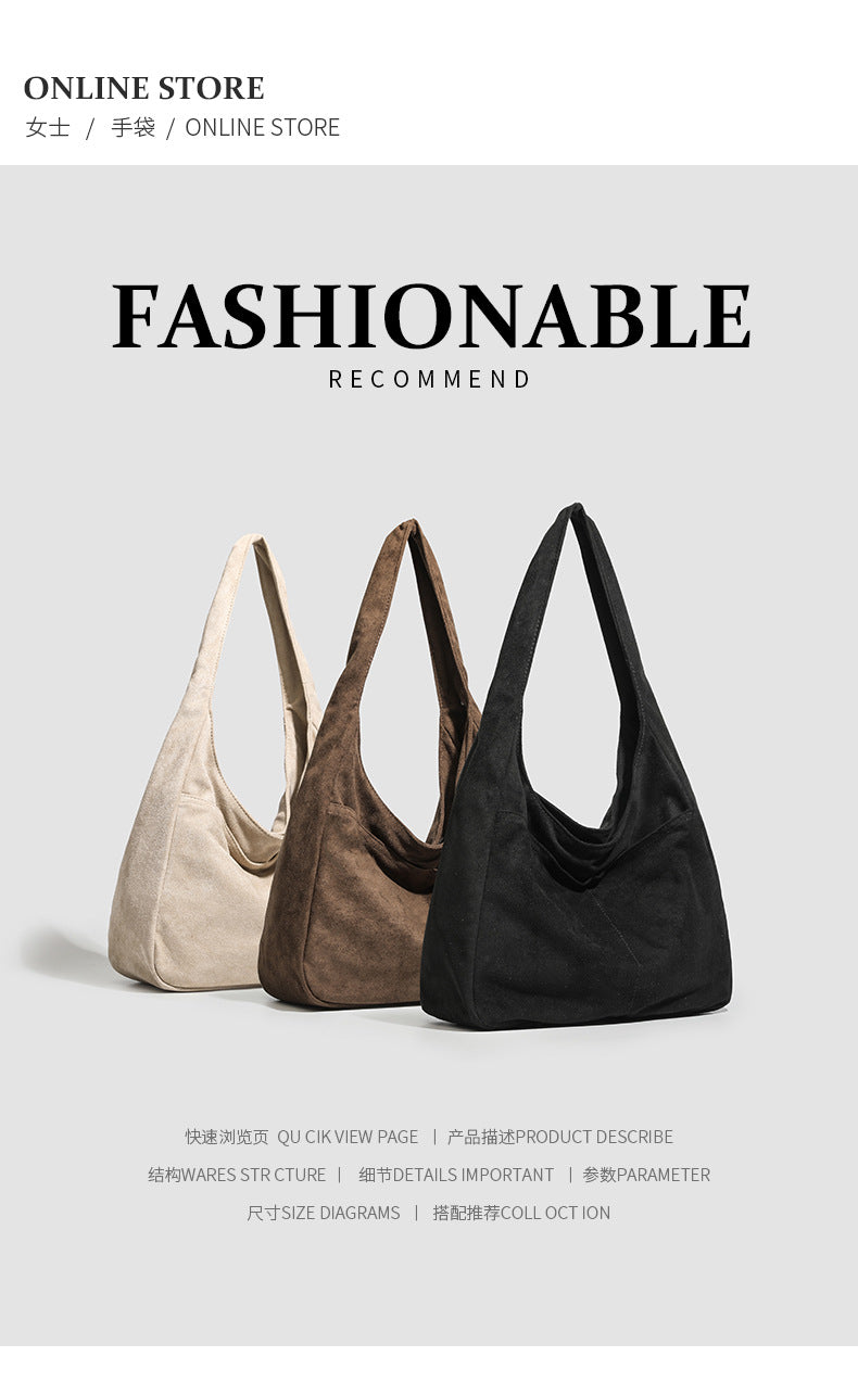 Small dirty cabinet 2025 new autumn and winter retro women lazy style versatile commuter portable shoulder underarm tote bag