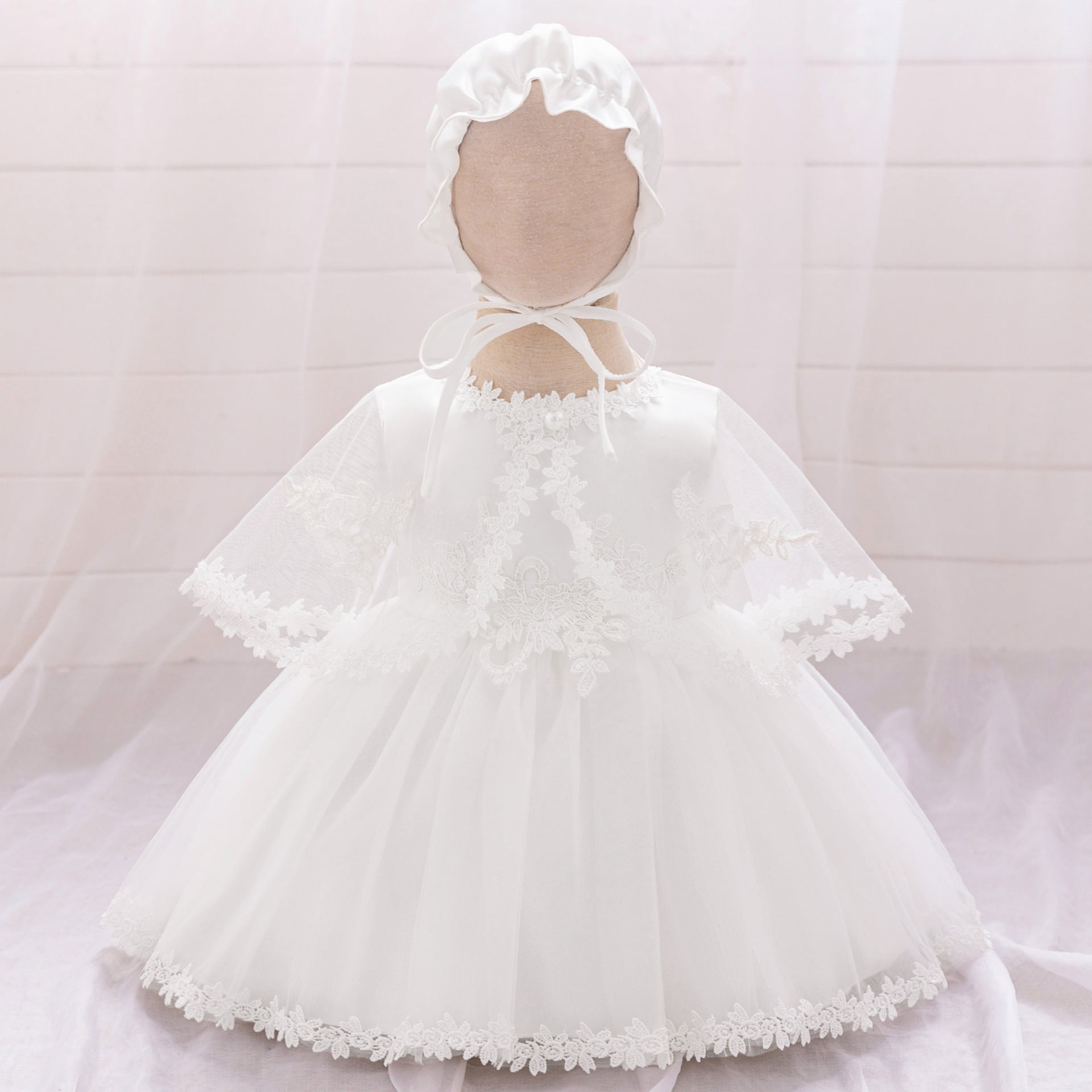 2024 Amazon's new children's dress lace mesh splicing two-piece baby birthday party princess dress