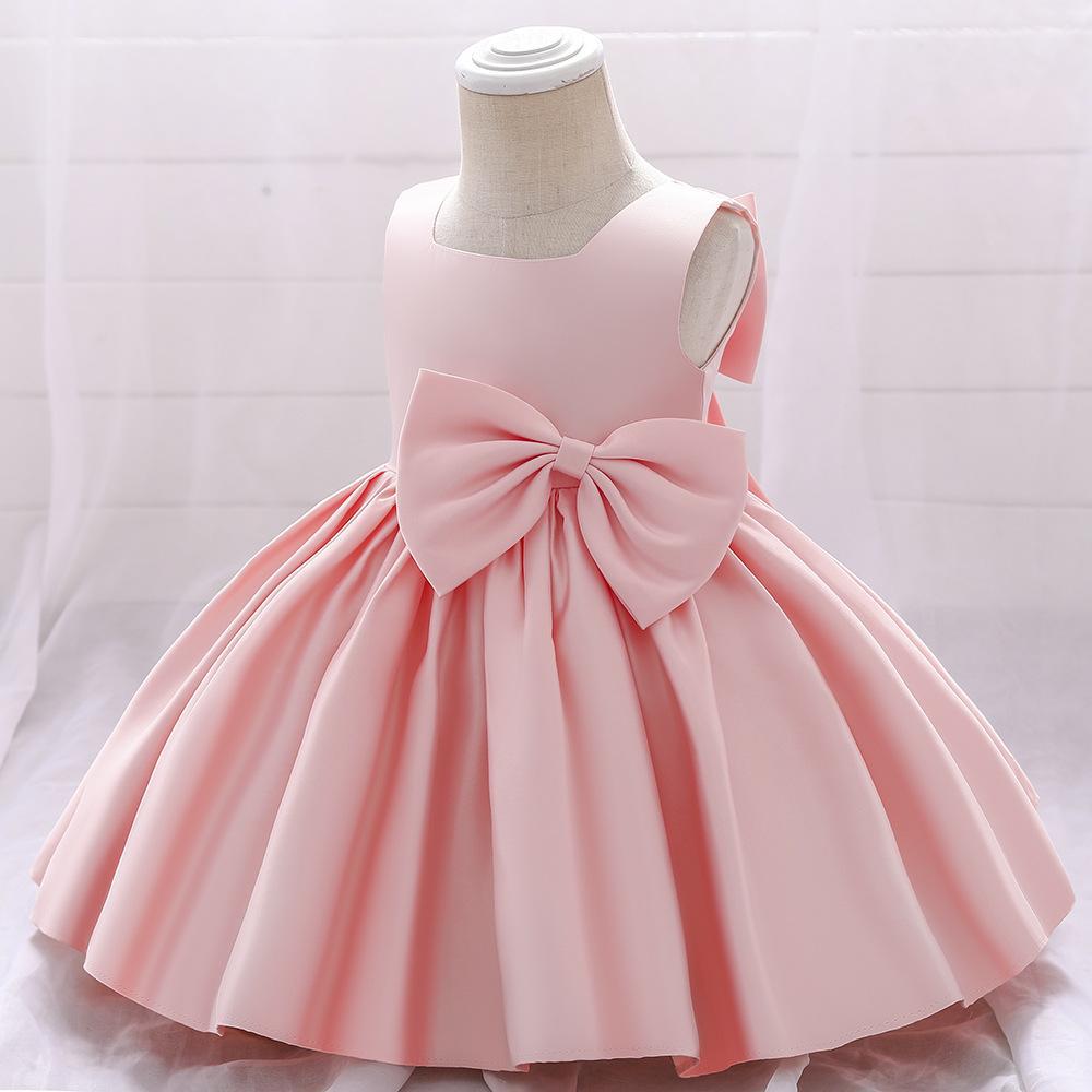 Amazon children's dress princess dress, baby clothing baby year old, satin dress European and American children's clothing dress
