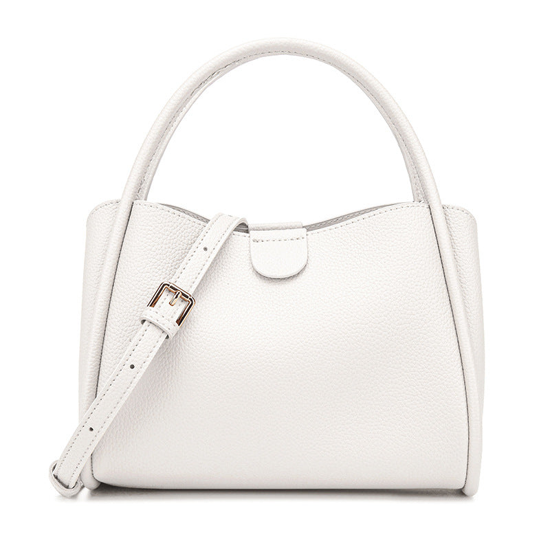 Korean retro style simple and versatile vegetable basket handbag women's 2025 new large-capacity messenger bucket bag