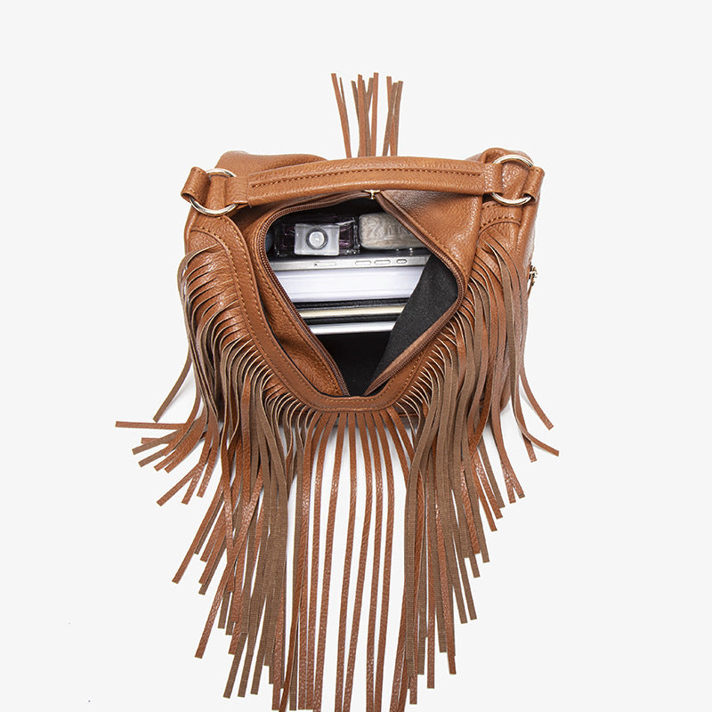 Europe, America and the Middle East 2025 autumn retro casual versatile fringed bag foreign trade handbag trendy shoulder messenger women's bag