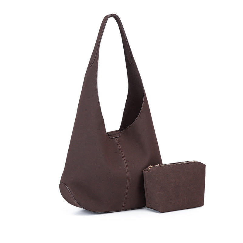 Tote bag, simple retro commuter bag, large-capacity bag, women's 2025 autumn new popular slack shoulder bag