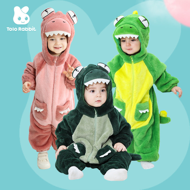 Autumn new 0-3 year old baby single-layer cartoon-shaped one-piece Romper, little monster-shaped one-piece Romper