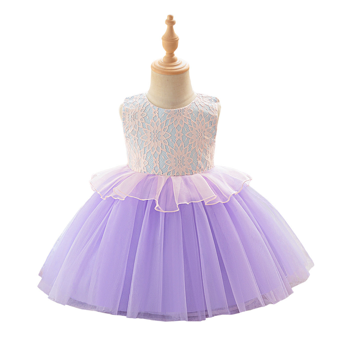 Wholesale Amazon sleeveless wedding dress tutu skirt little girl children's dress baby year old princess dress piano performance dress