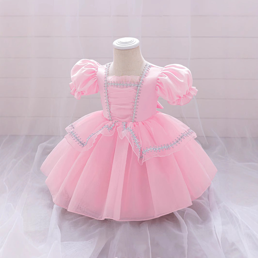Amazon new Cinderella short-sleeved princess skirt foreign trade children's clothing girls dress girl dress dress dress