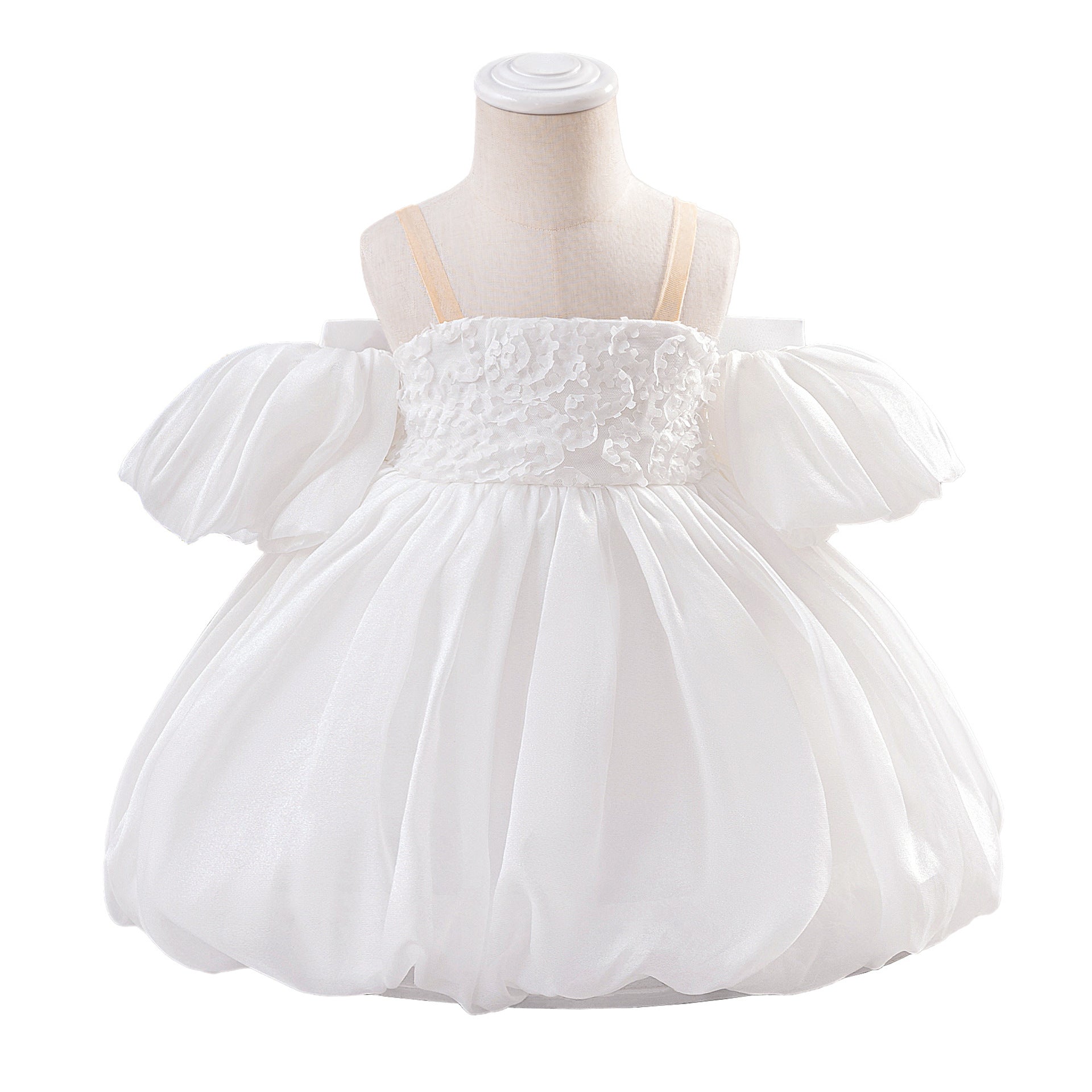 2025 New Children's Dress Bud Princess Dress Water Gloss Satin Dress Three-dimensional Flower Girls Dress Yearly Dress Dress