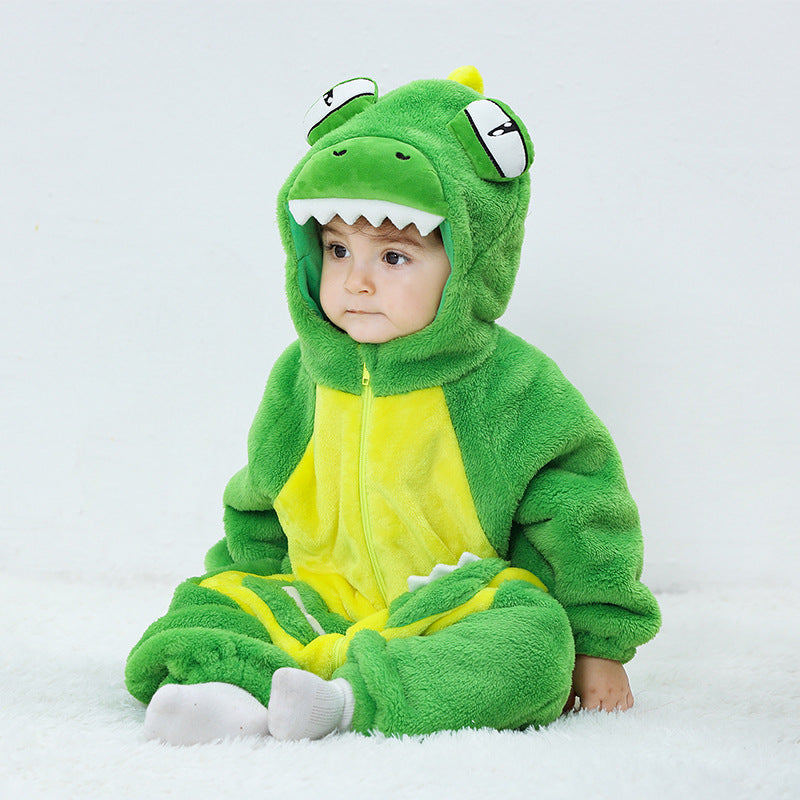 Autumn new 0-3 year old baby single-layer cartoon-shaped one-piece Romper, little monster-shaped one-piece Romper