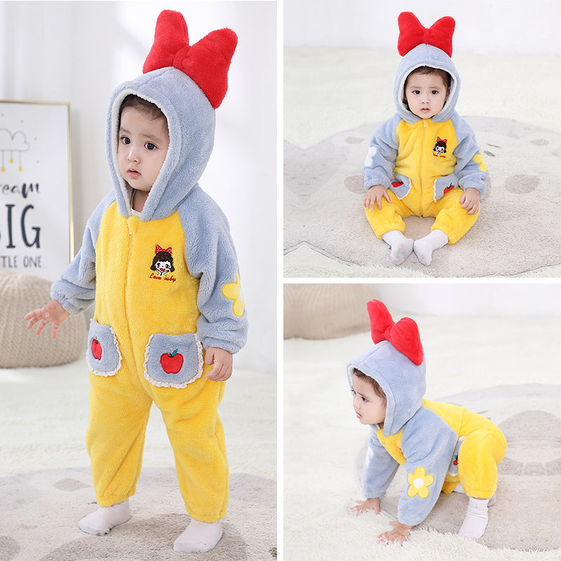 Qile Rabbit Autumn New 0-3 Year Old Infant Baby Cute Little Girl Embroidered One-piece Climbing Clothing Styling Clothing