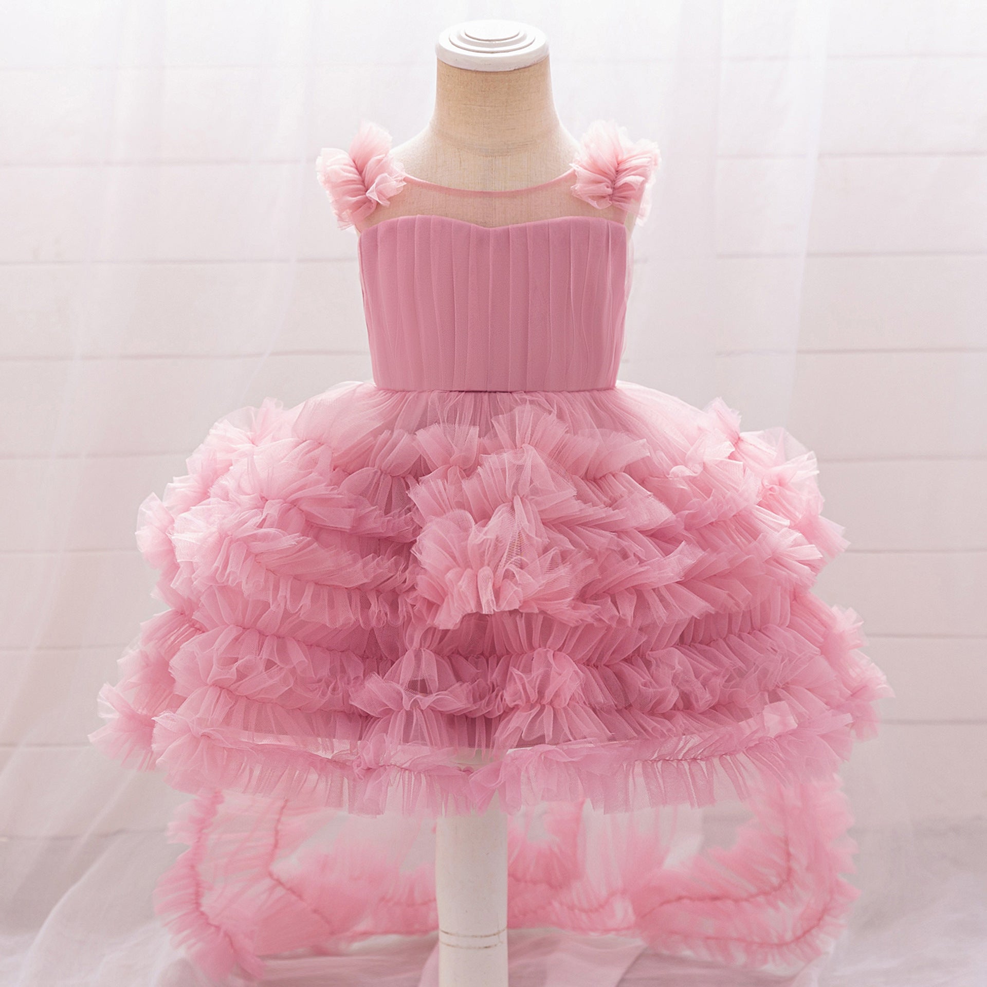 Girls dress fluffy trailing cake dress flower girl wedding little girl birthday dress dress children princess dress