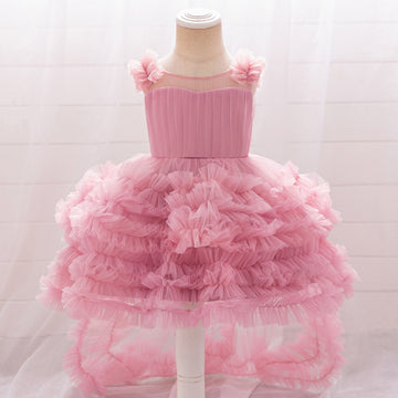 Girls dress fluffy trailing cake dress flower girl wedding little girl birthday dress dress children princess dress
