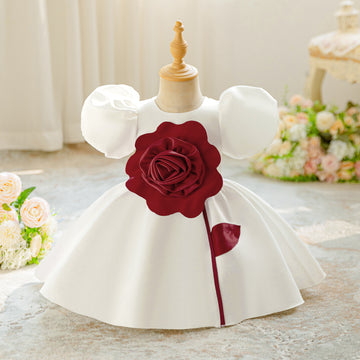 Ins children princess dress girls year old banquet dress baby baby flower girl wedding dress big flower dress