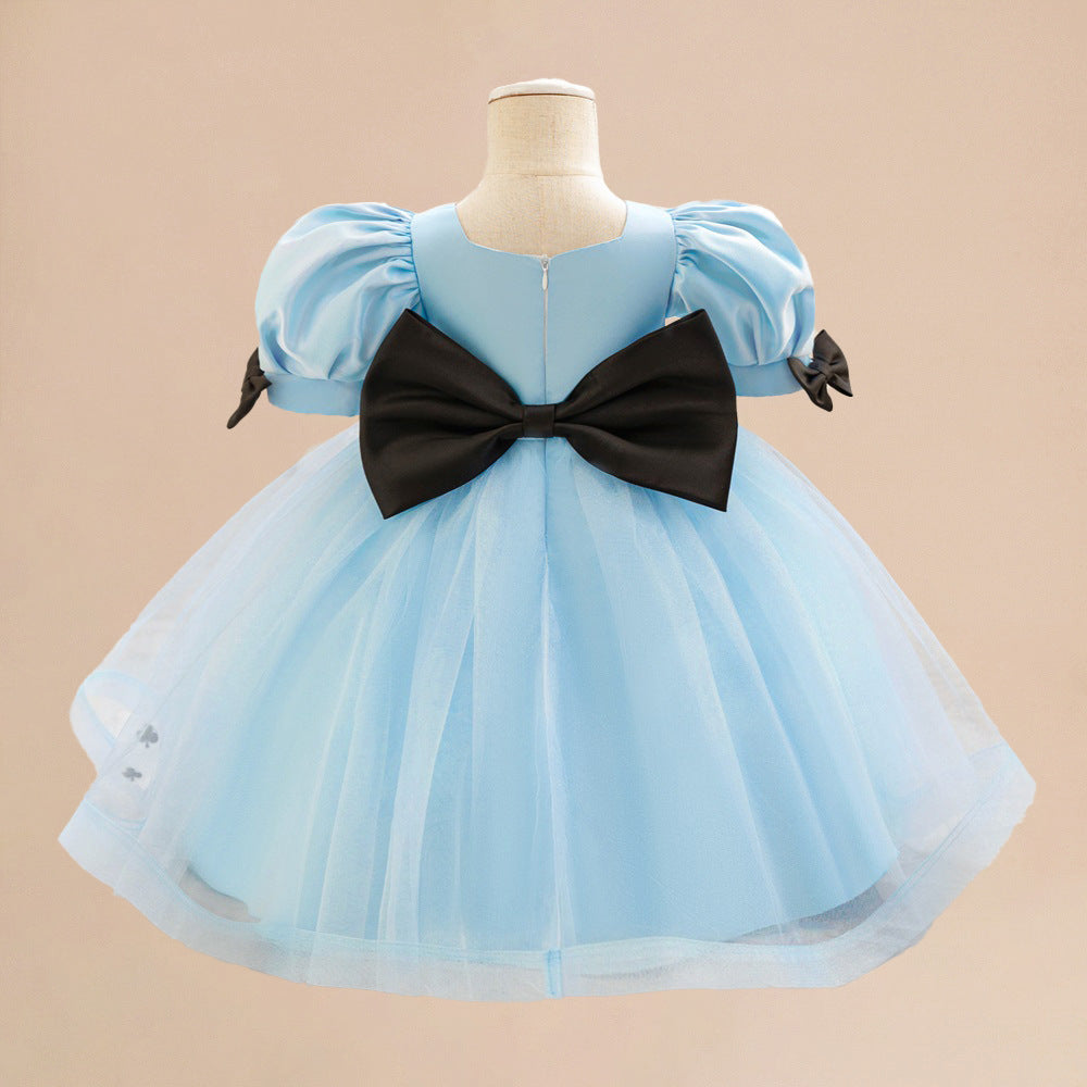 Amazon's new baby's first birthday party wash dress lace mesh splicing Lolita puffy princess dress