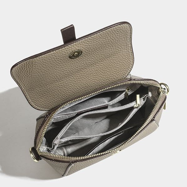 Women's Retro Lychee Pattern Crossbody Shell Bag