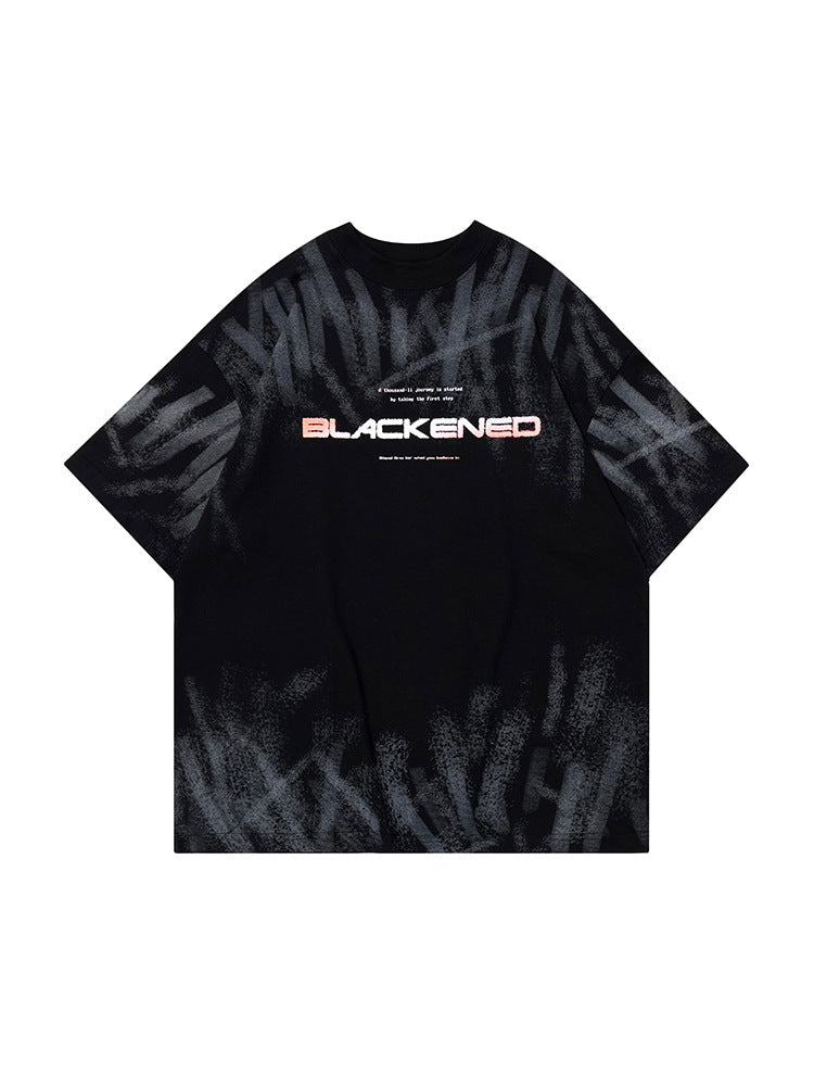 Blackened Graphic Tie-Dye T-Shirt
