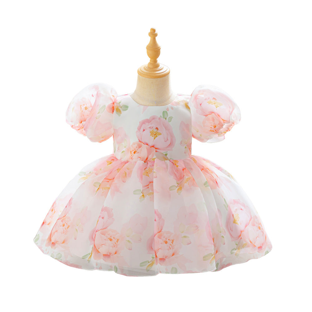 Girls dress piano playing flower girl wedding little girl princess dress children host first birthday performance clothes