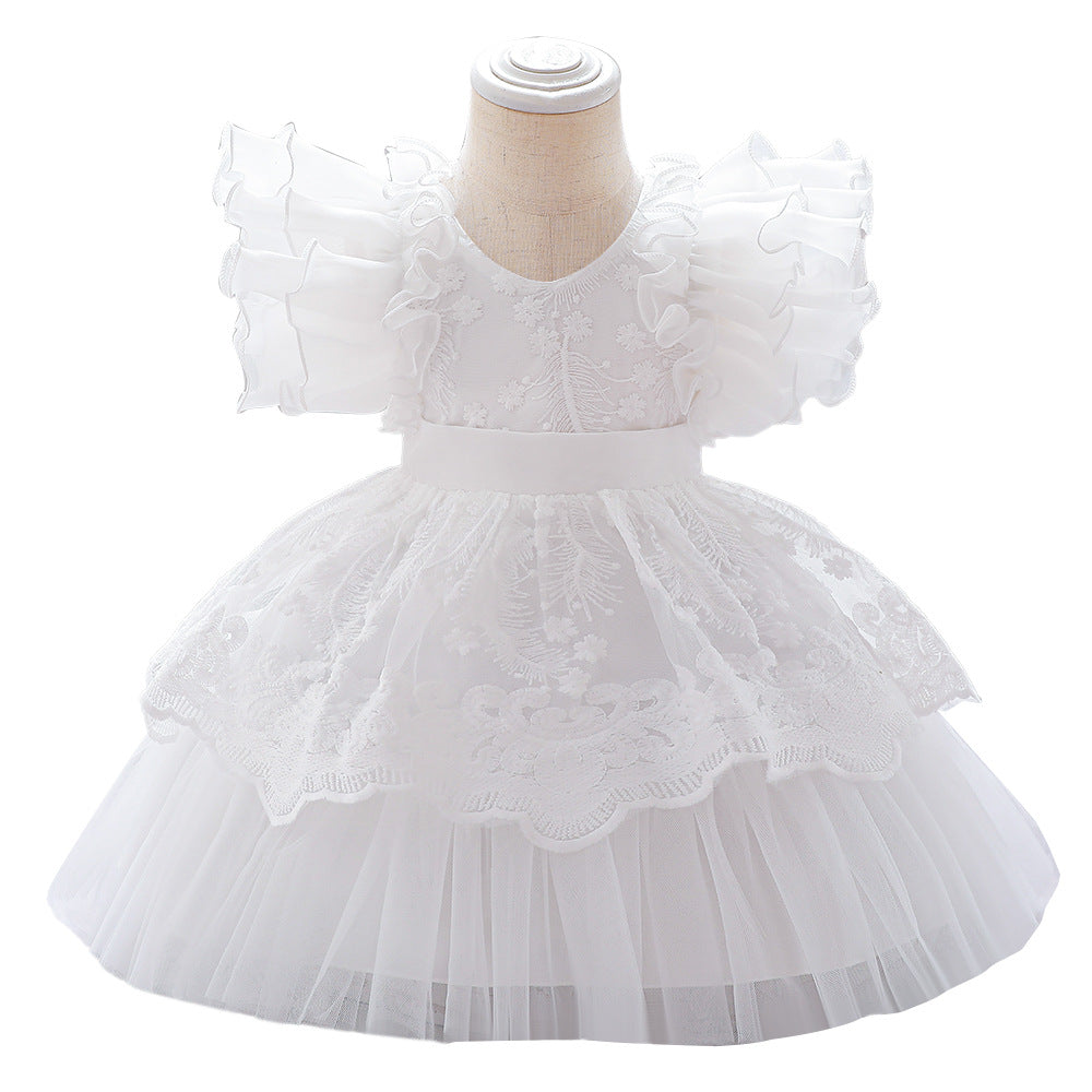 Princess dress girls clothes pink baby girl summer birthday dress children girls skirt puffy gauze skirt
