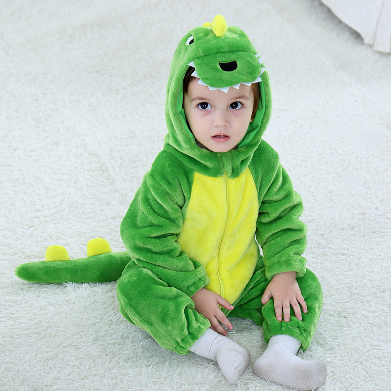 Qile Rabbit Spring and Autumn Styling Clothing Infant Cute Multicolor Dinosaur Three-dimensional Tail onesie H3340