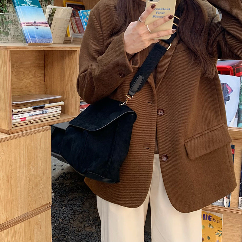 Frosted Fleece Messenger Bag – Large & Versatile